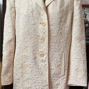 Amanda Smith Champagne Colored Textured Coat Dress/Evening Coat Lined